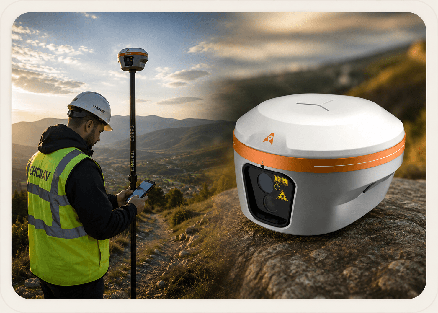 CHCNAV i85 GNSS მიმღები საველე სამუშაოების დროს